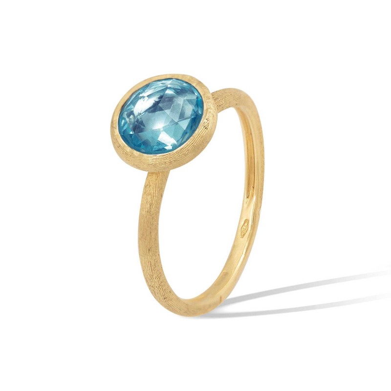 Marco Bicego Jaipur Colour 18ct Yellow Gold Blue Topaz Ring AB632_TP01_Y_02