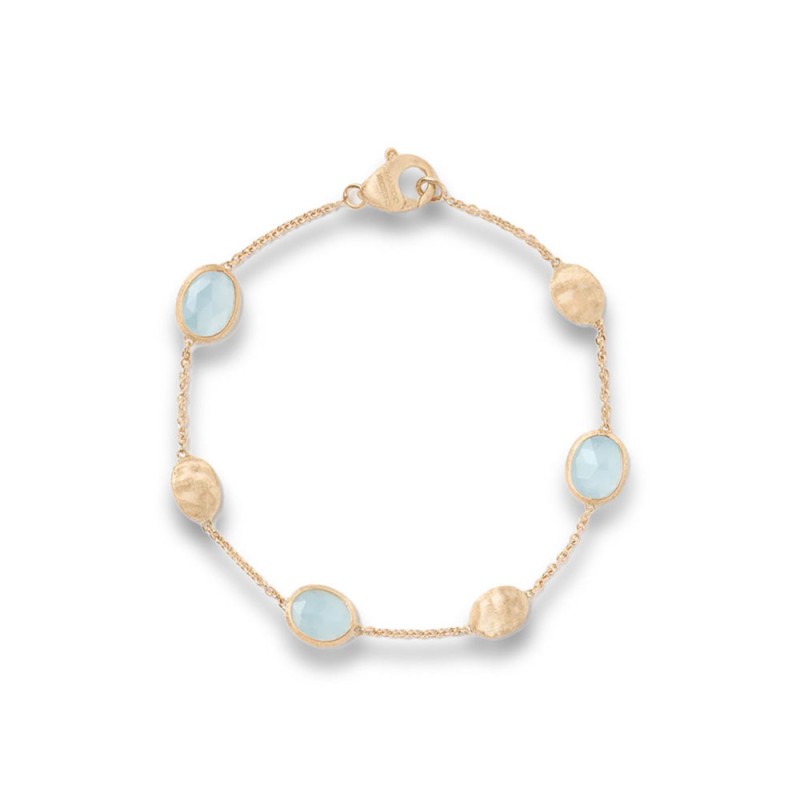 Marco Bicego Siviglia 18ct Yellow Gold Aquamarine Bracelet with Bead Stations BB1874 AQ01 Y 02