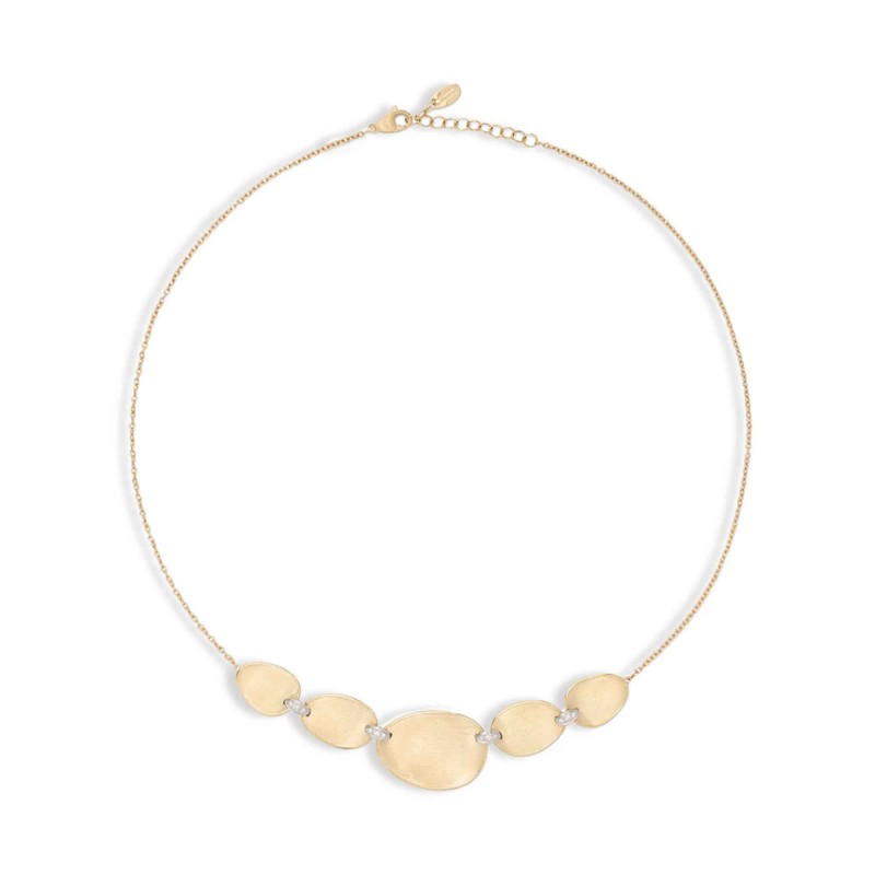 Marco Bicego Lunaria 18ct Yellow Gold Diamond Accent Necklace CB2901 B YW Q6