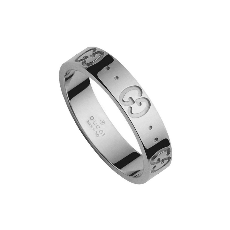 Gucci Icon 18ct White Gold 4mm Ring YBC073230003