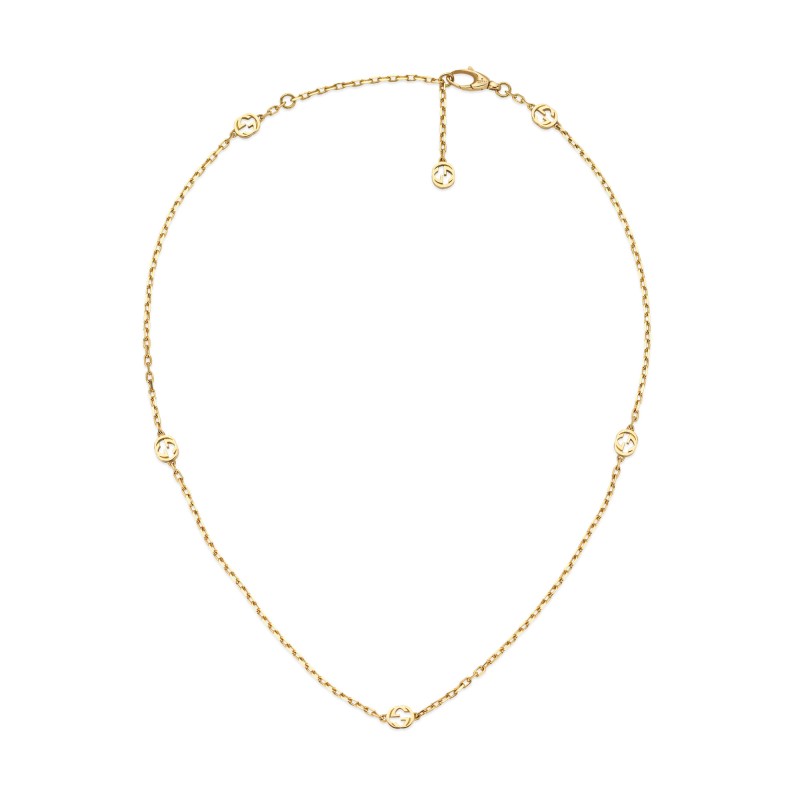 Gucci Interlocking 18ct Yellow Gold Necklace YBB629901002