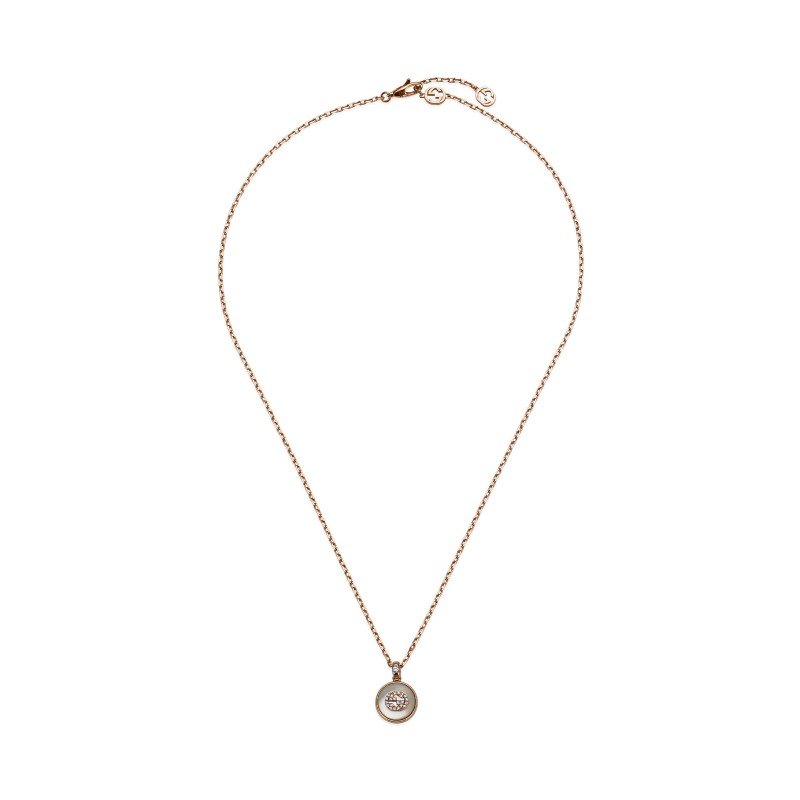 Gucci Interlocking Rose Gold Necklace YBB789342001