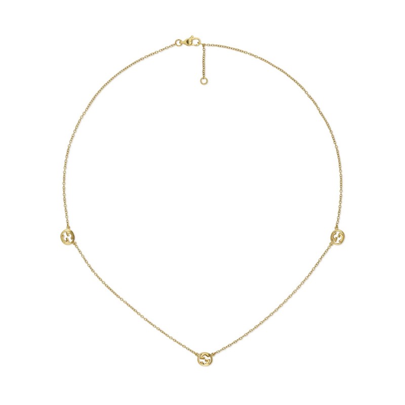 Gucci 18ct Yellow Gold Interlocking Necklet YBB 874195 001