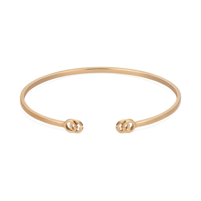 Gucci GG Running 18ct Rose Gold Cuff Bangle YBA48166300218 - Size L