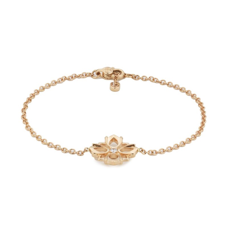 Gucci Flora Diamond Chain Bracelet YBA796247001 - Size M