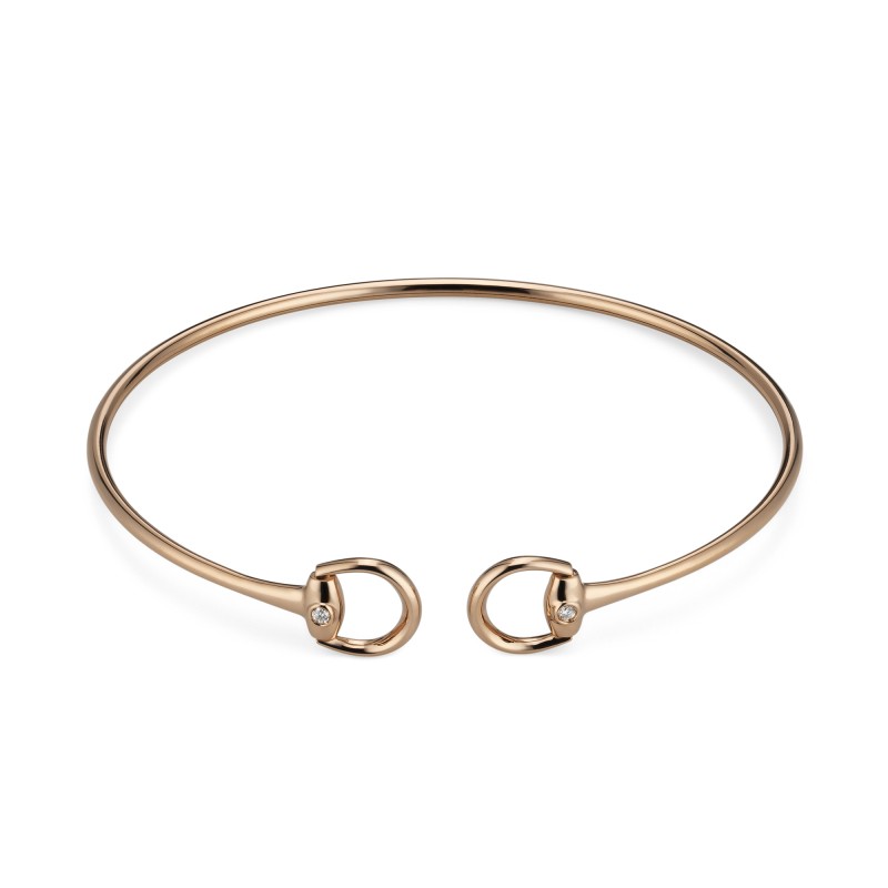 Gucci Horsebit 18ct Rose Gold Diamond Bangle YBA837620001 17 - Medium