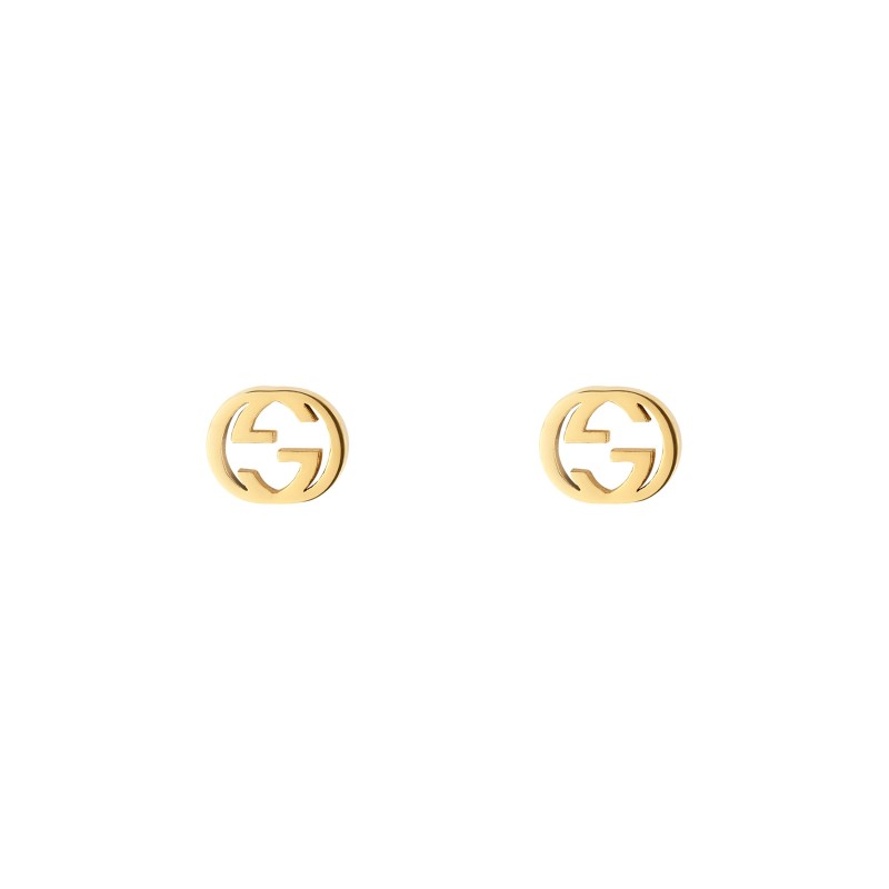 Gucci Interlocking 18ct Yellow Gold Stud Earrings YBD662111002