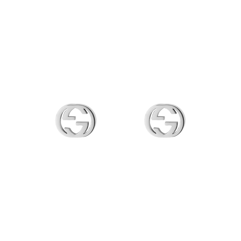 Gucci Interlocking 18ct White Gold Stud Earrings YBD662111003