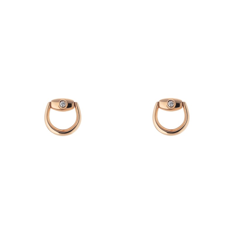 Gucci Horsebit Rose Gold & Diamond Ladies Earrings YBD796166001