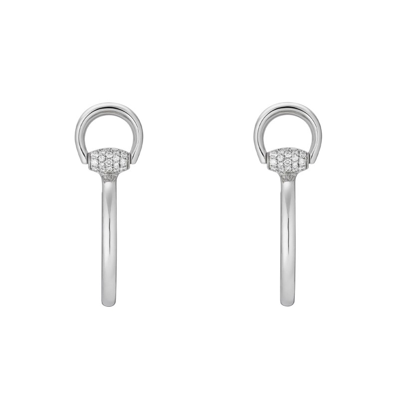 Gucci Horsebit White Gold and Diamond Earrings YBD837757001