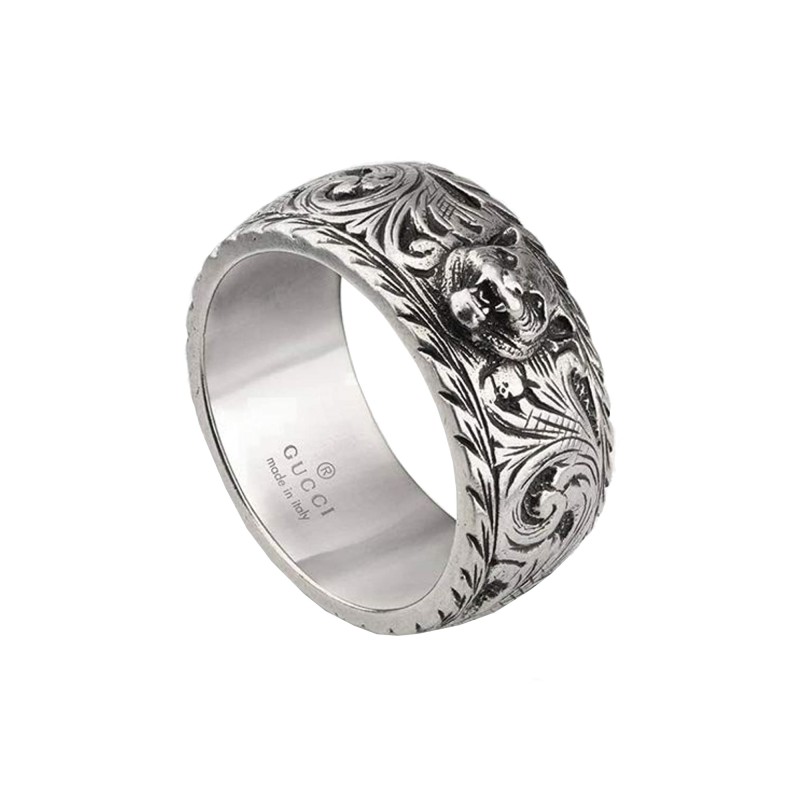Gucci Feline Head Sterling Silver Ring YBC433571001