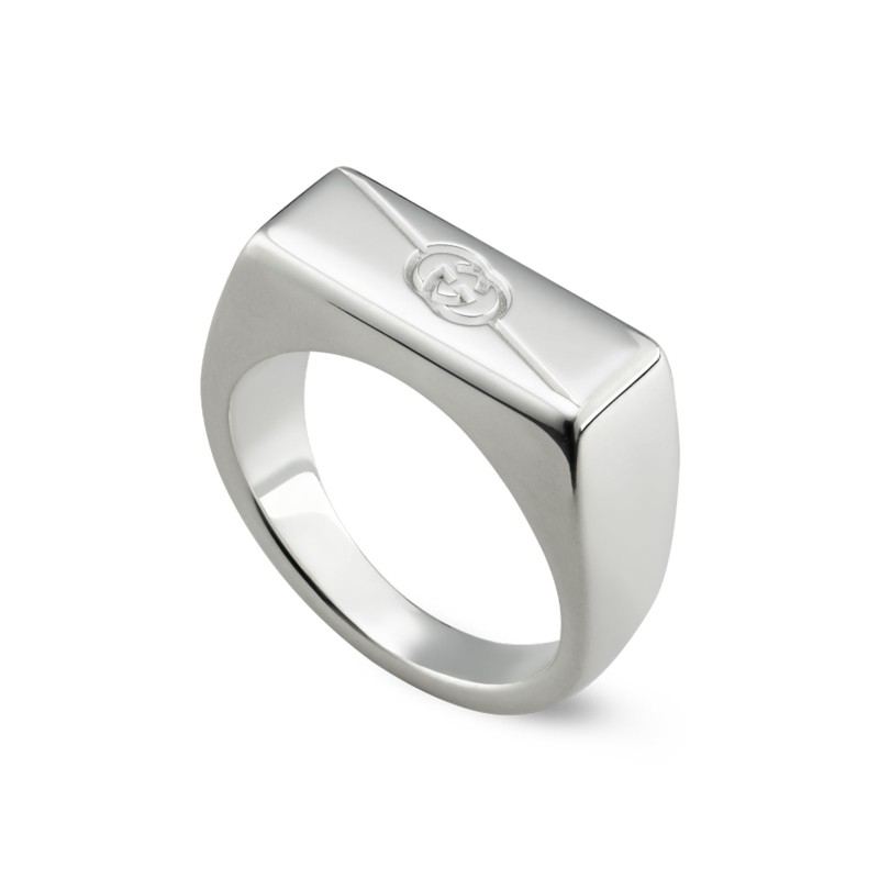 Gucci Interlocking Tag Sterling Silver Ring YBC774038002