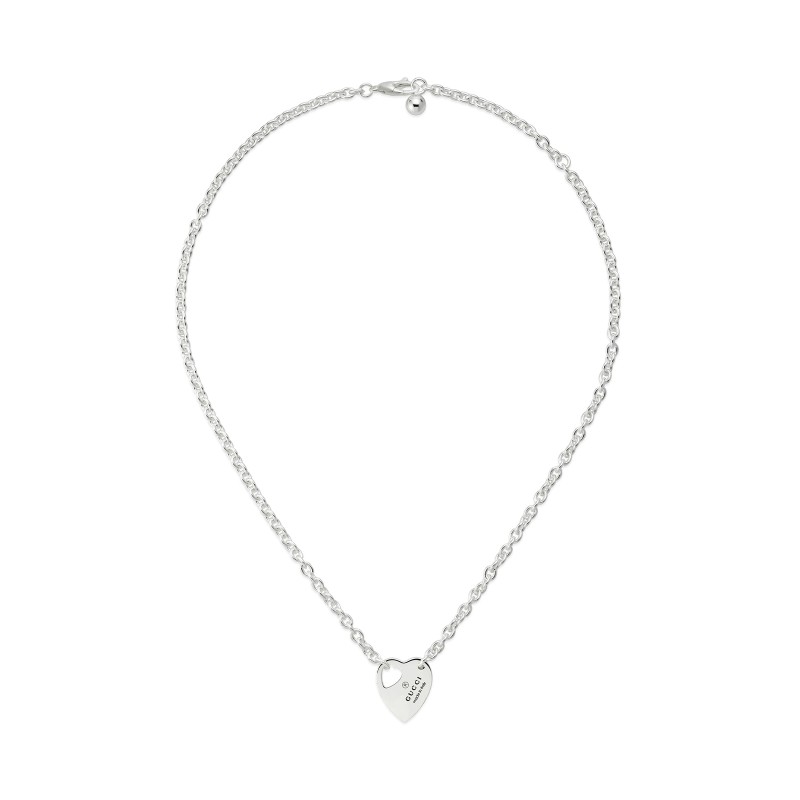 Gucci Trademark Chain Silver Heart Pendant YBB79363001