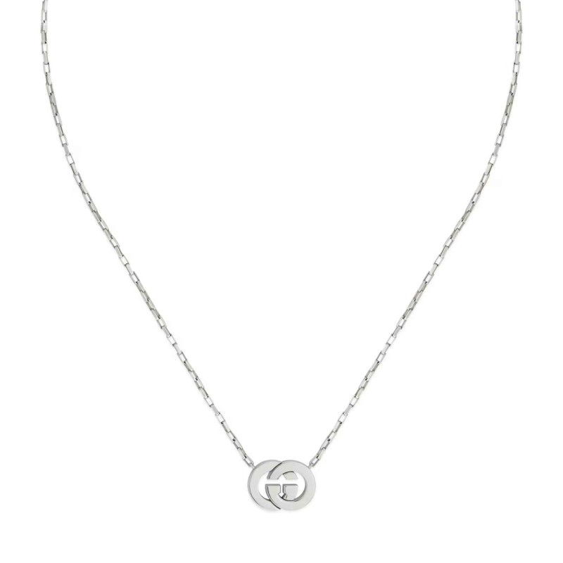 GUCCI Sterling Silver Interlocking Chain Necklet YBB853964001
