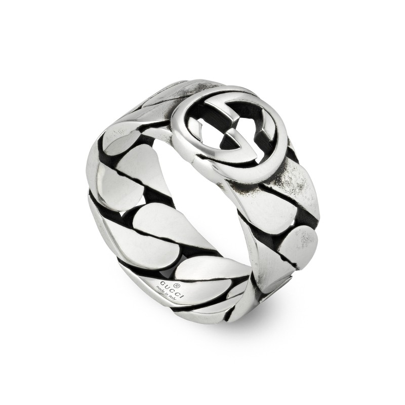 Gucci Interlocking Sterling Silver 8mm Ring YBC661515002