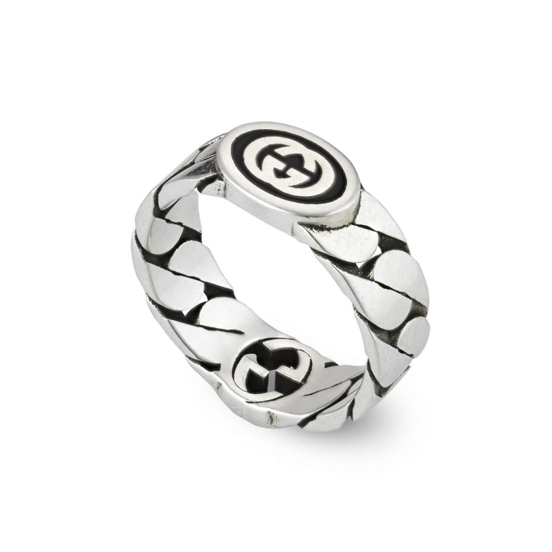 Gucci Interlocking Aria Silver Ring YBC678656001