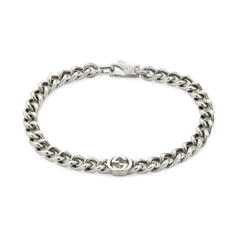 Gucci Interlocking Silver Bracelet YBA843736001 18 - Size Large