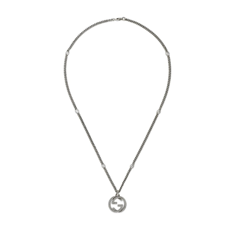Gucci Interlocking Aria Unisex Silver Necklace YBB678651002
