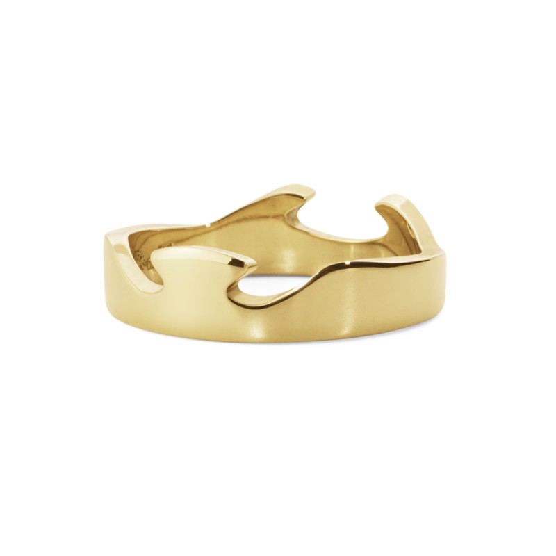 Georg Jensen 18ct Yellow Gold Fusion End Ring 20000291 - Size R