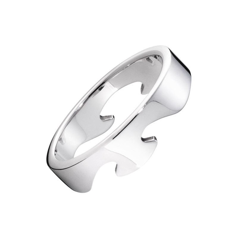 Georg Jensen 18ct White Gold Fusion End Ring 20000289 - Size R