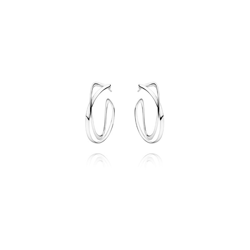 Georg Jensen Infinity Sterling Silver Hoop Earrings 3539267