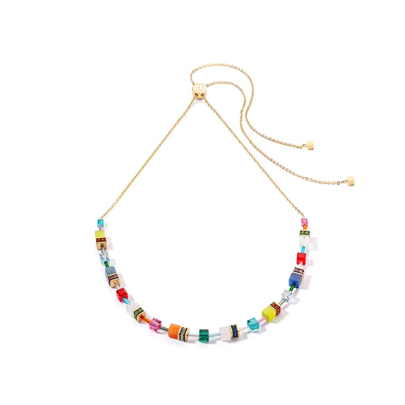Coeur De Lion Vibrant Multicolour Adjustable Geo Cube Necklace 3035/10_1582