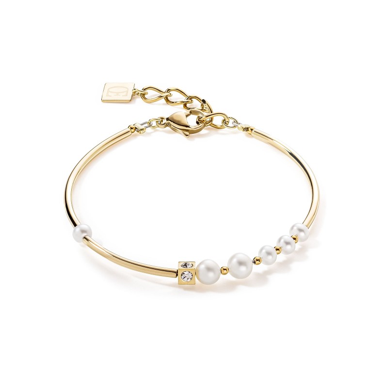 Coeur De Lion Yellow Gold Tone Pearl Gradient Bracelet 1102/30-1416