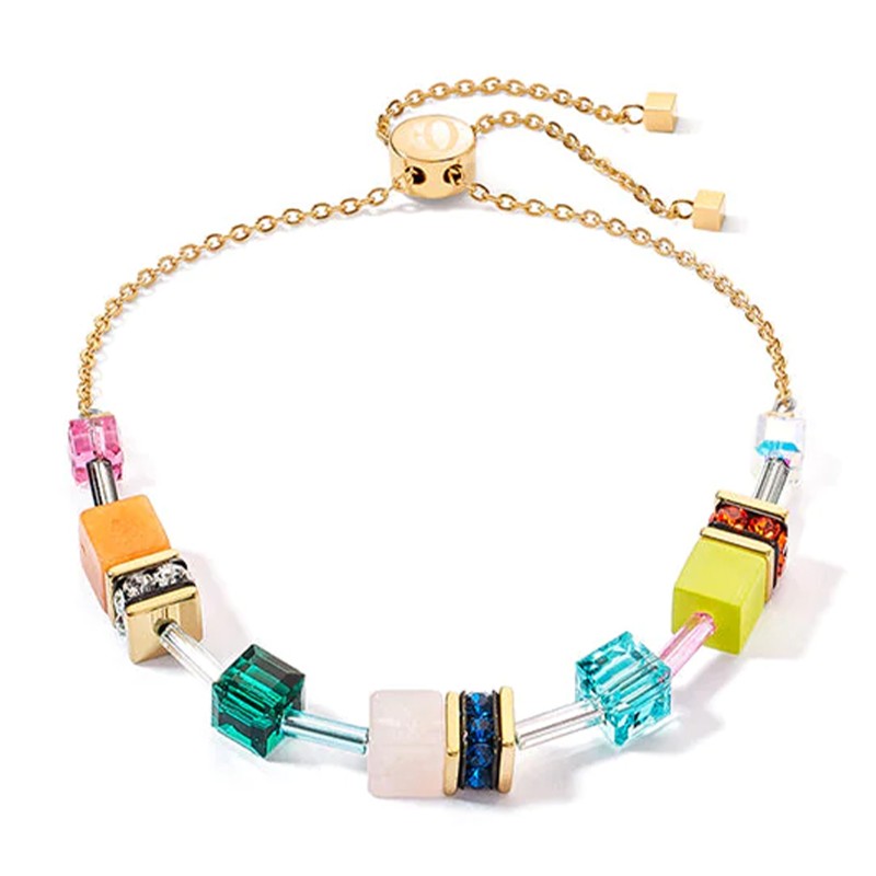 Coeur De Lion Vibrant Multicolour Adjustable Geo Cube Bracelet 3035/30_1582