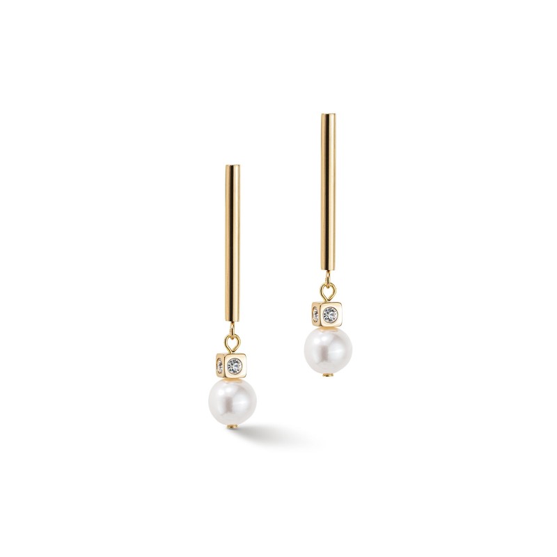Coeur De Lion Gold Tone Pearl Drop Earrings 1102/21-1416