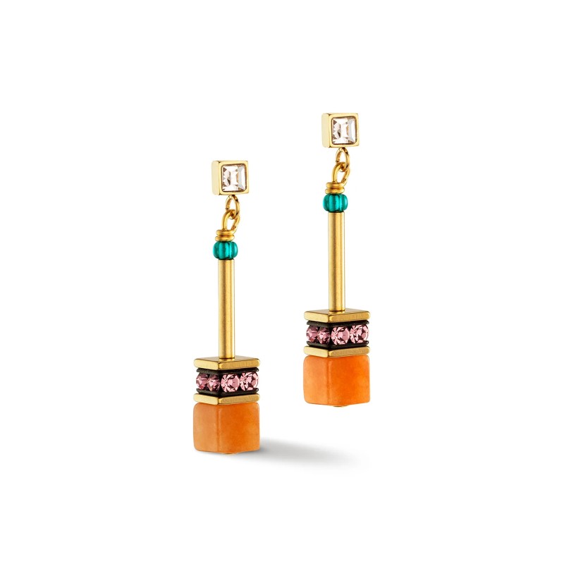 Coeur De Lion Vibrant Multicolour Geo Cube Earrings 3035/21-1582