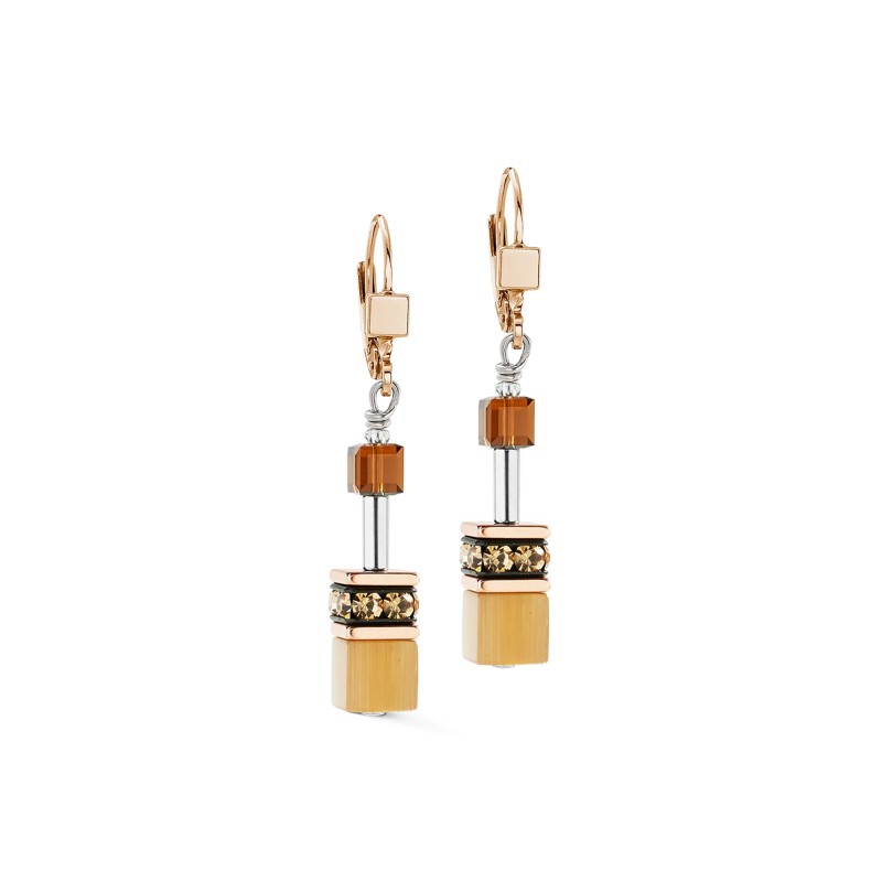 Coeur De Lion GeoCUBE® Iconic Mocha Mousse Earrings 2838201100