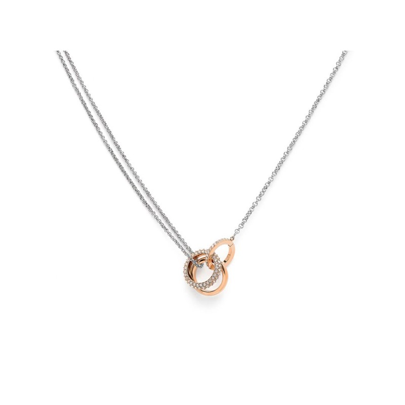 Olivia Burton Classic Entwine Silver & Rose Gold Plated Necklace 24100003