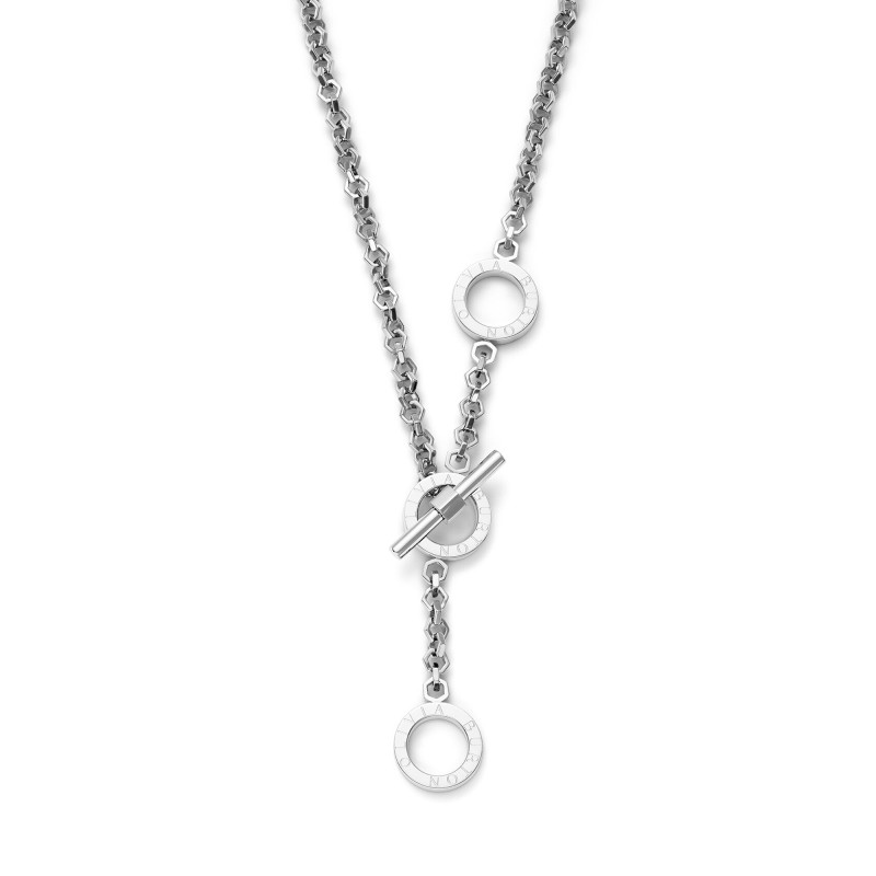 Olivia Burton Classic Honeycomb Toggle Silver Tone Necklace 24100270