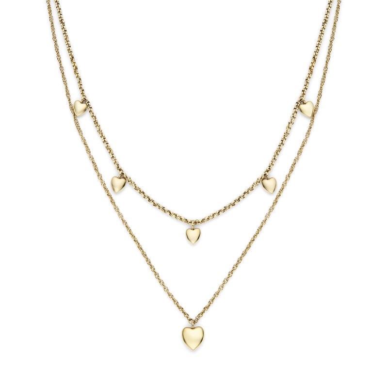 Olivia Burton Classic Mini Heart Gold Plated Double Chain Necklace 24100457