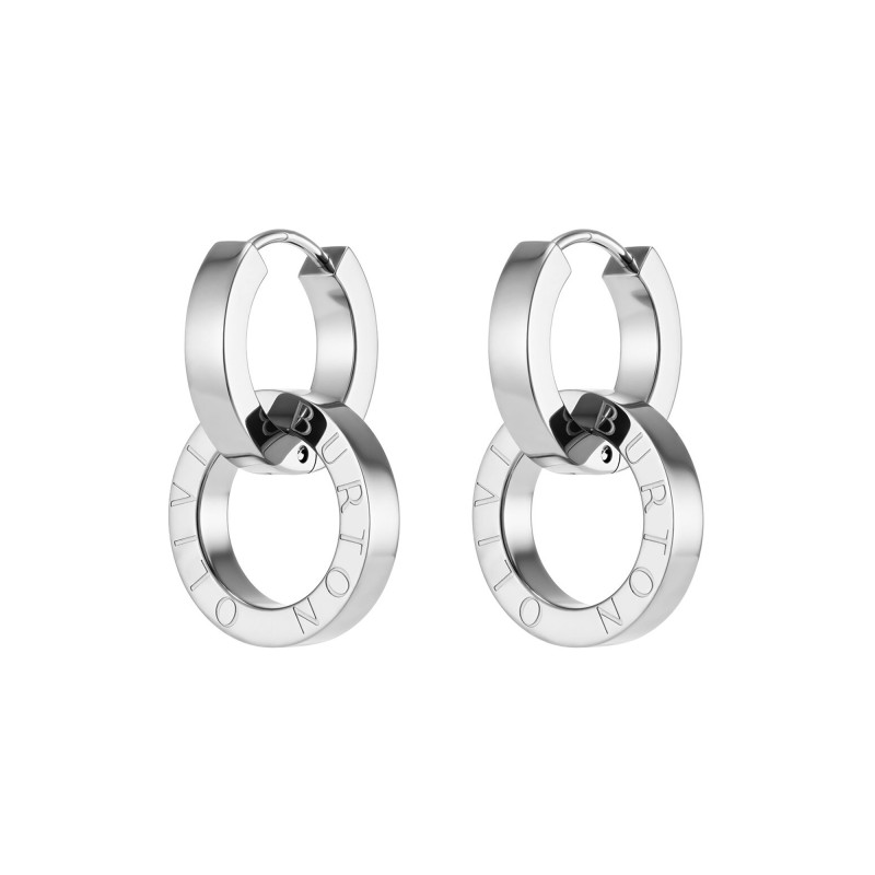Olivia Burton Classic Honeycomb Toggle Silver Tone Hoop Earrings 24100274