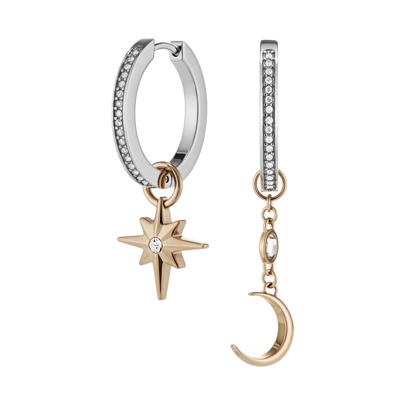 Olivia Burton Celestial Star and Moon Silver Tone Huggie Earrings 24100472