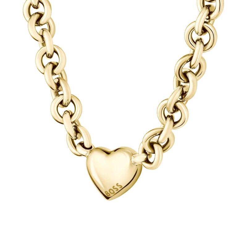 BOSS Honey Love Gold-Tone Heart Charm Necklace 1580637