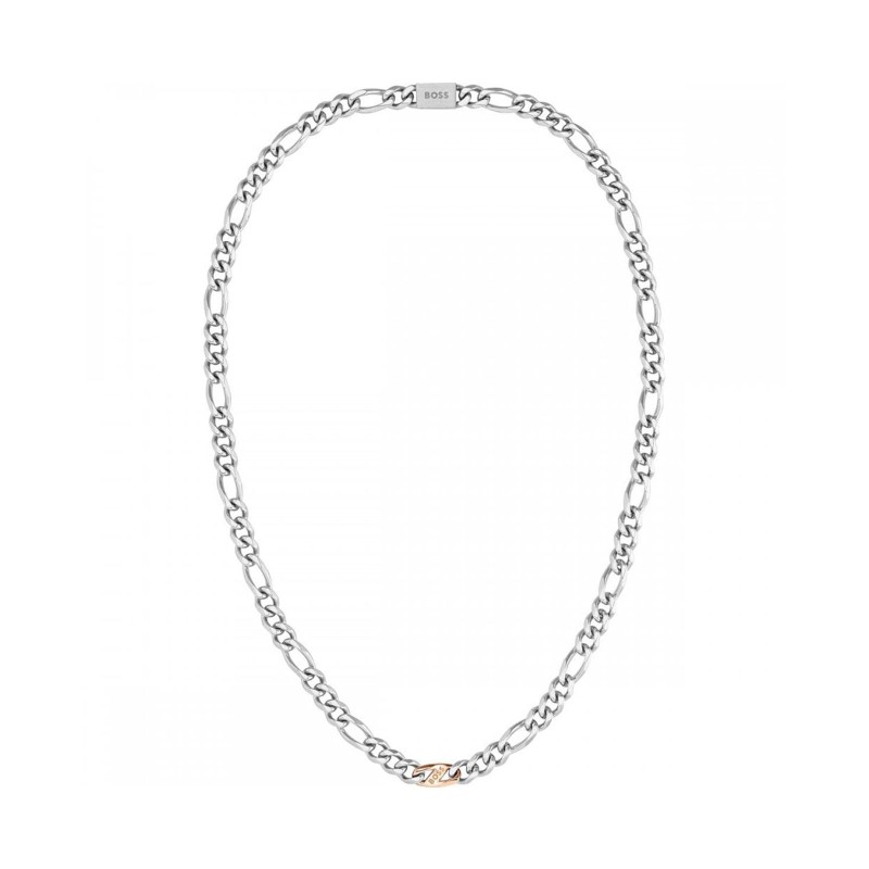 BOSS Rian Two Tone Link Mens Chain Necklace 1580586