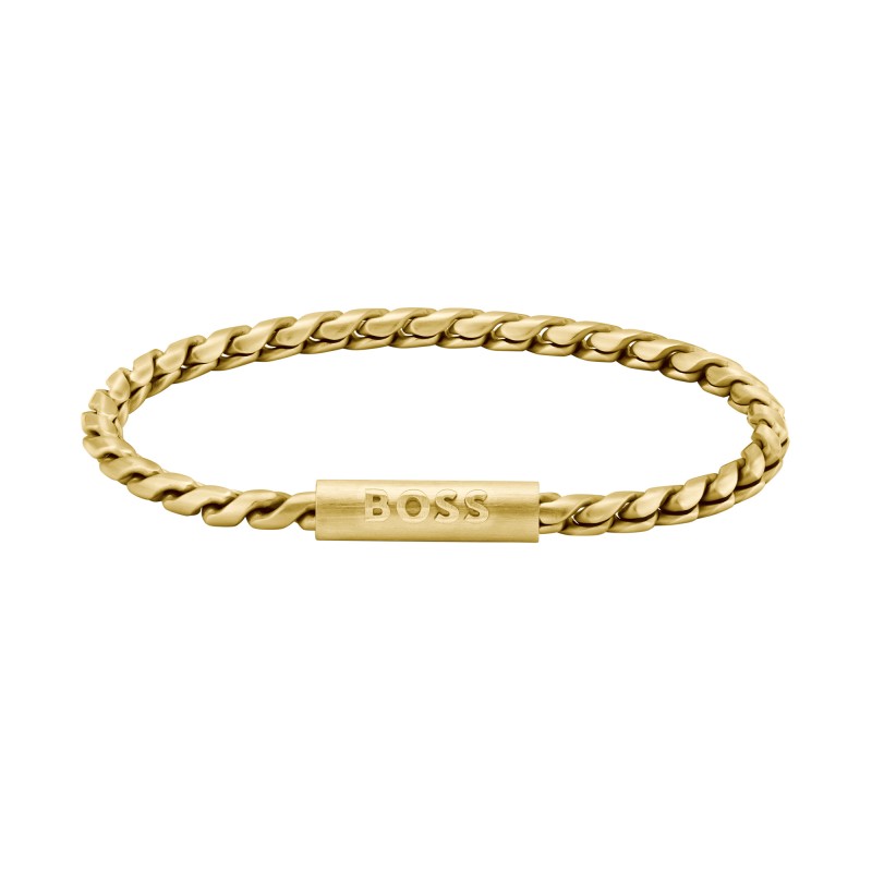 BOSS Doran Yellow Gold-Tone Gents Bracelet 1580696