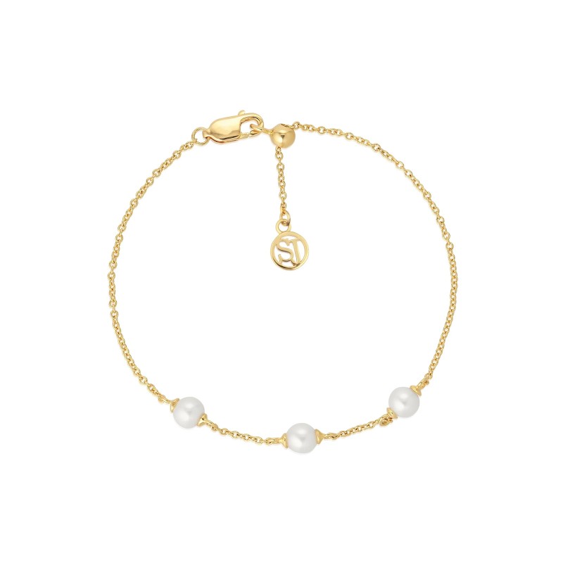 Sif Jakobs Padua Tre 18ct Yellow Gold Plated Freshwater Pearl Bracelet SJ-B22225-P-YG