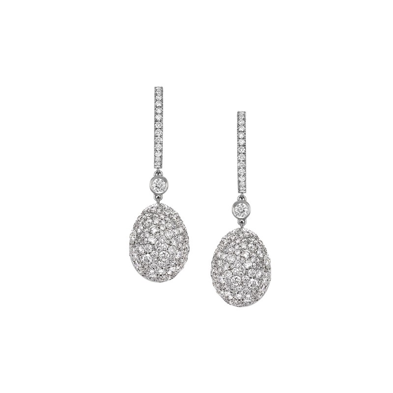 Fabergé Emotion White Gold & Diamond Egg Drop Earrings 1064EA1922 