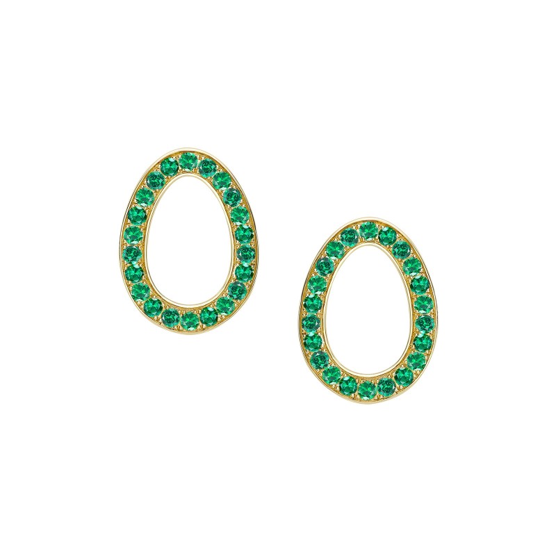 Fabergé Colours of Love Yellow Gold Sasha Emerald Egg Stud Earrings 1554EA2790  1