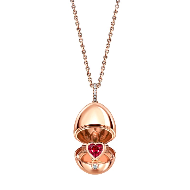 Fabergé Essence Rose Gold Ruby Heart Surprise Locket 1