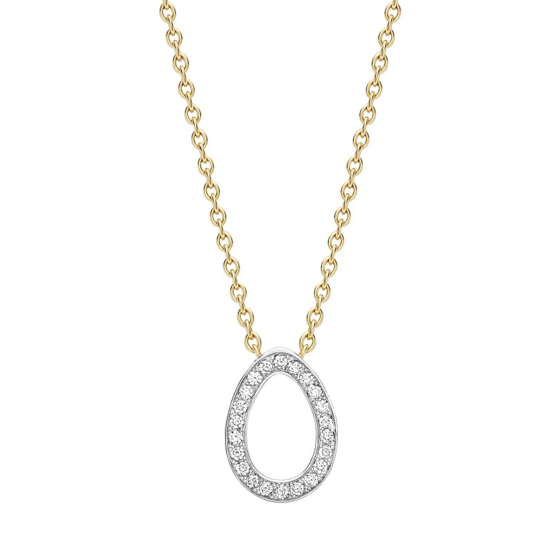 Fabergé Colours of Love Yellow & White Gold Diamond Sasha Egg Pendant Necklace 1552NE2766