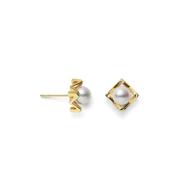 Mikimoto M Collection 18ct Yellow Gold Pearl Earrings PE 1722 K
