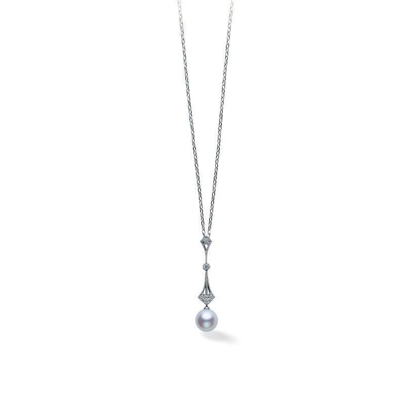 Mikimoto Pearl and Diamond Vintage Pendant PP 1813D W