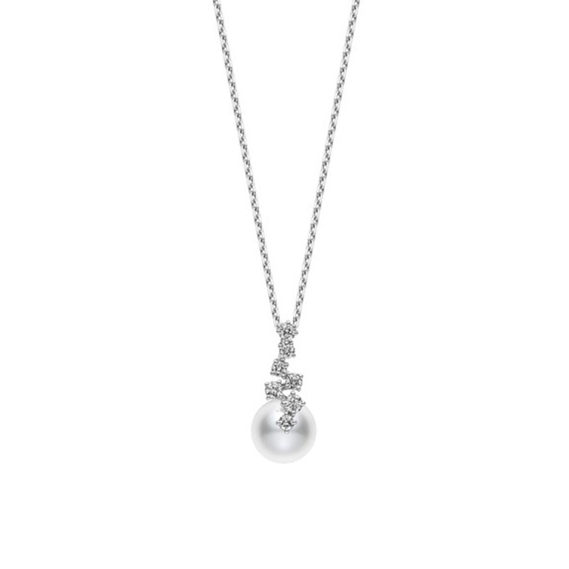 Mikimoto 18ct White Gold Starry Night 8.5mm Pearl Pendant PPH5001DW