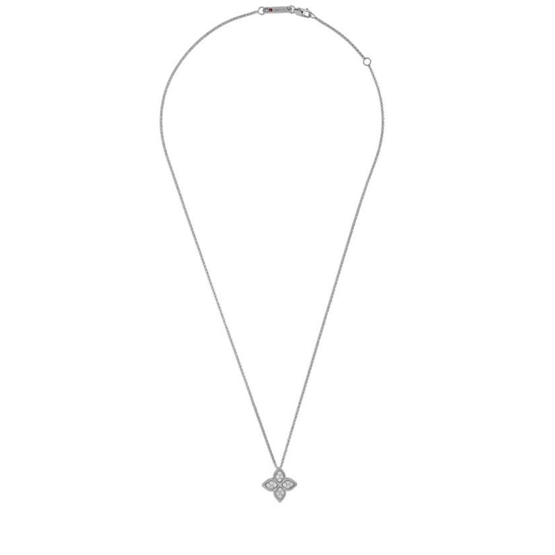 Roberto Coin Princess Flower 0.19ct Diamond Petal Pendant Necklace