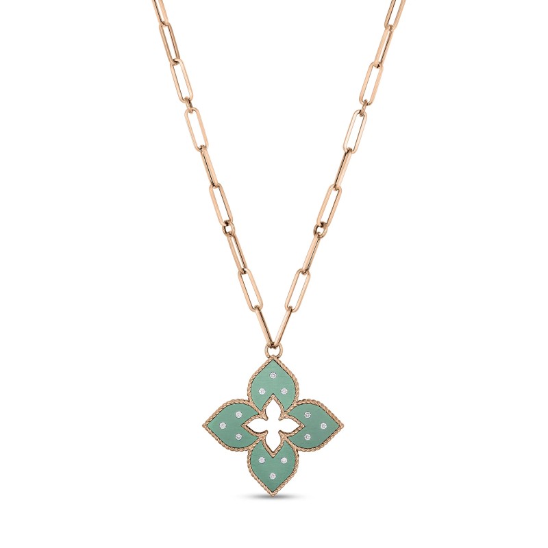 Roberto Coin 18ct Rose Gold Venetian Princess Pendant with Titanium ADR777CL3348 R