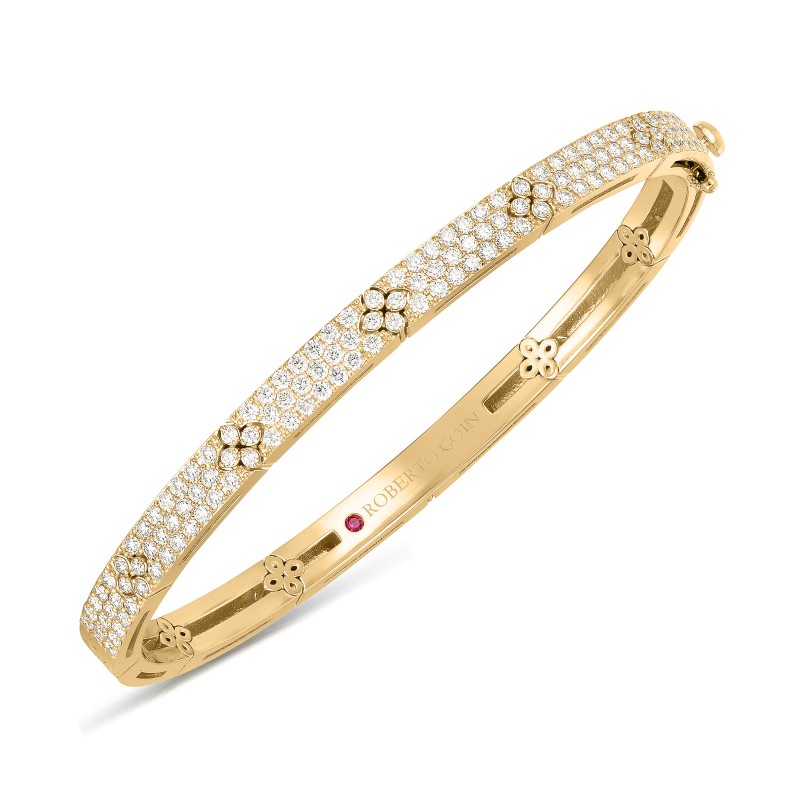 Roberto Coin 18ct Yellow Gold Love in Verona 1.70ct Diamond Pave Bangle ADR888BA2121_YG